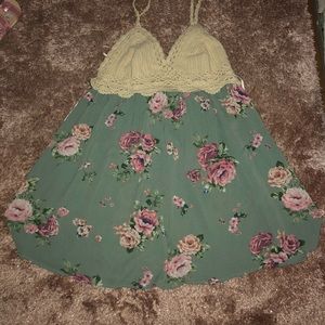 Floral spaghetti strap blouse